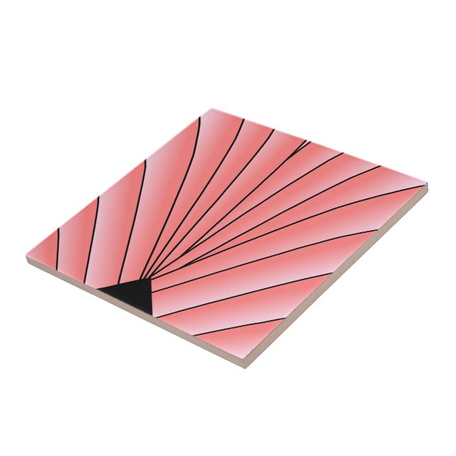 Pink Art Deco Design Ceramic Tile (Side)