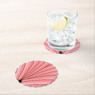 Pink Art Deco Design Paper Coaster