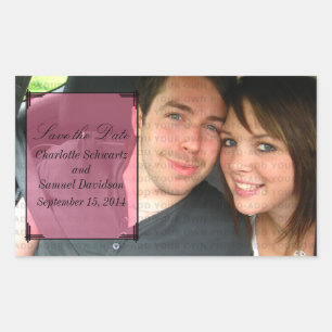 Pink Art Deco Frame Save the Date Stickers