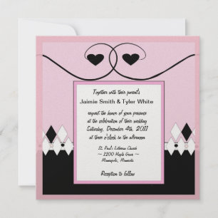 Pink Art Deco Wedding Invitation