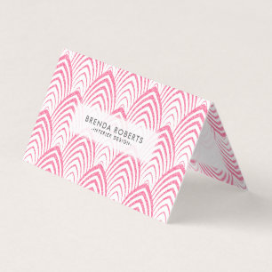Pink Art-Geco Geometric Pattern Business Card