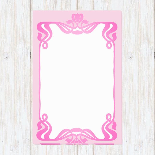 Pink Art Nouveau Border  Post-it Notes (Creator Uploaded)