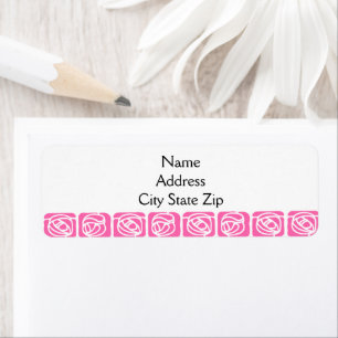 Pink Art Nouveau Roses Return Address Label