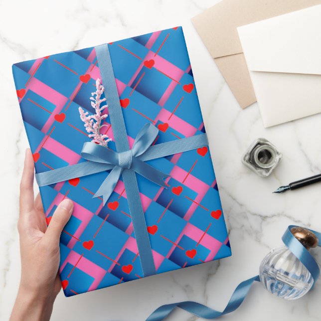 Pink Artsy Hearts Wrapping Paper (Gifting)