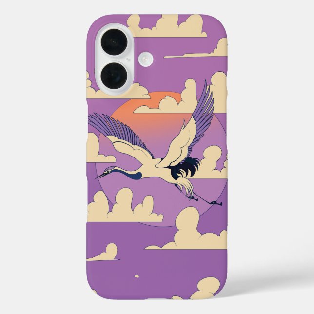 Pink Asian Crane Bird Case-Mate iPhone Case (Back)