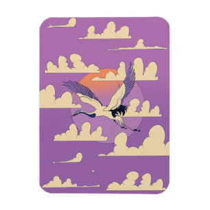 Pink Asian Crane Bird Magnet