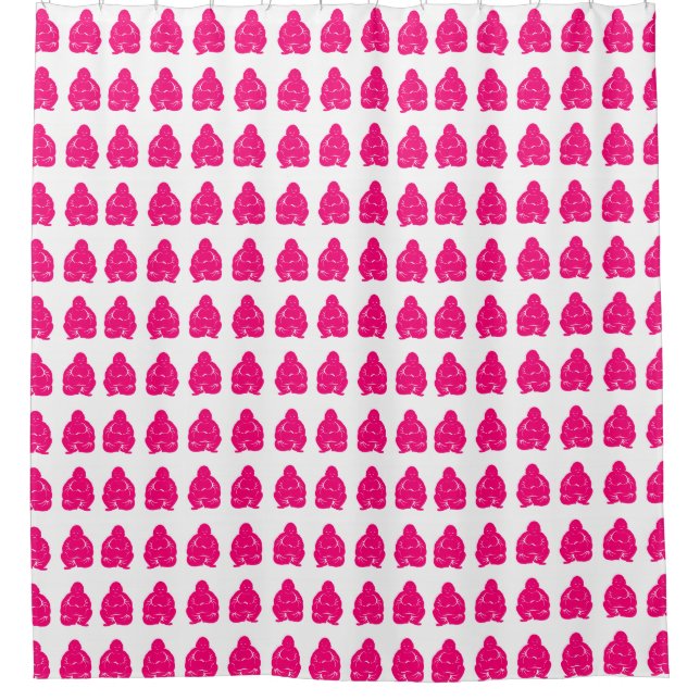 Pink Asian Moods Buddah Boys Shower Curtain (Front)