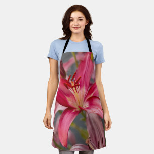 Pink Asiatic Lily: Floral Apron