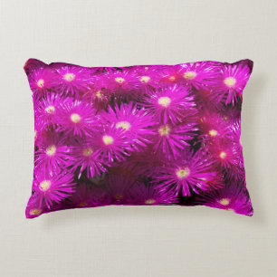 Pink Aster Flowers Decorative Cushion