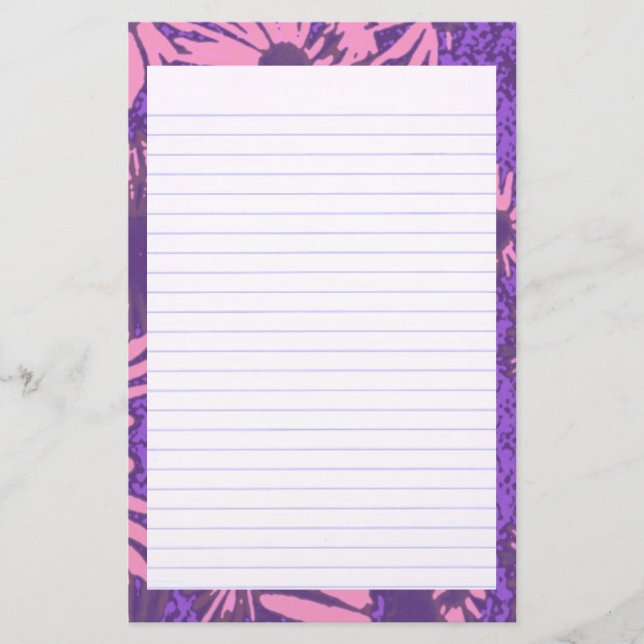 Pink Aster Stationery (Front)