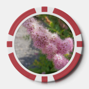 Pink Astilbe Flower Floral Poker Chips for Garden