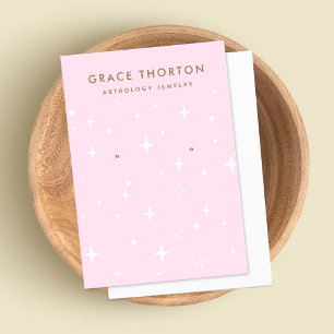 Pink Astrology Stars Earring Jewellery  Display Ca Business Card