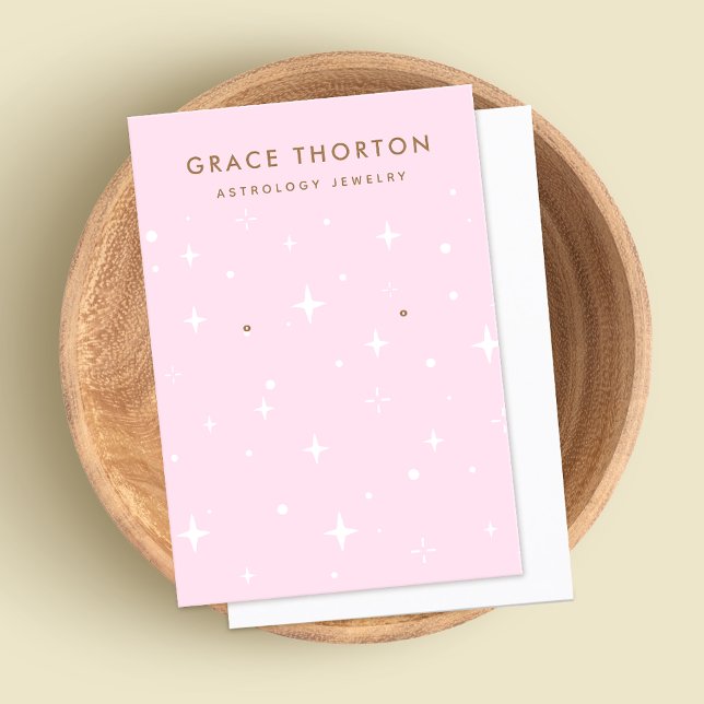 Pink Astrology Stars Earring Jewellery  Display Ca Business Card (Creator Uploaded)
