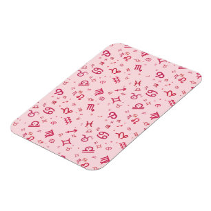 Pink Astrology Zodiac Symbol Sign Magnet