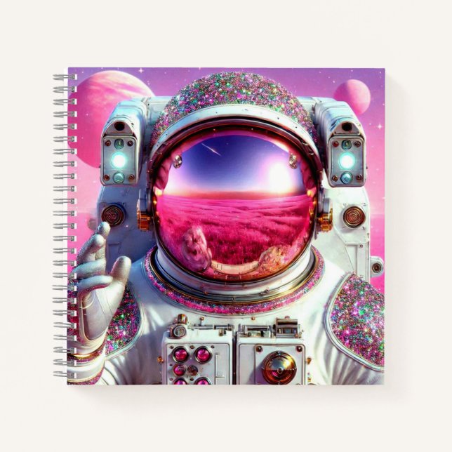 Pink Astronaut Notebook. Notebook (Front)
