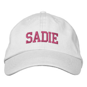 Pink Athletic Block Monogram Custom Name Embroidered Hat