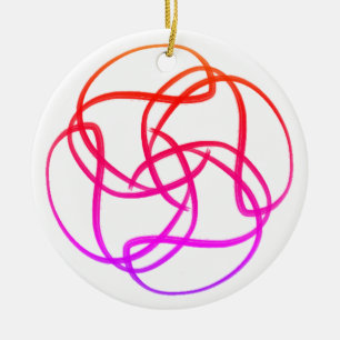 Pink Atom Mandala #12  Ceramic Ornament