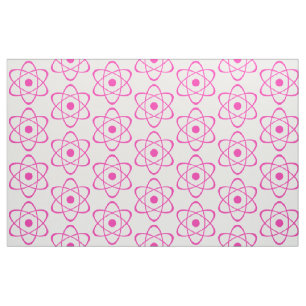 Pink Atom Symbol Fabric