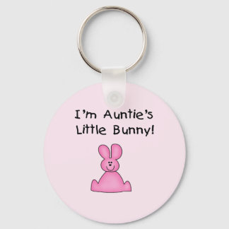 Pink Auntie's Little Bunny T-shirts and Gifts Key Ring