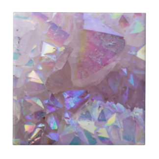 Pink Aura Crystals Ceramic Tile