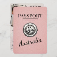 Pink Australia Passport Save The Date