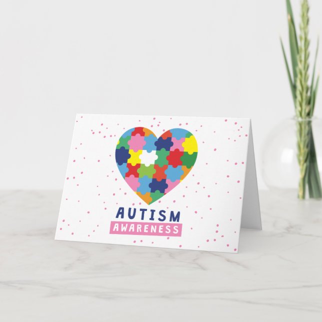 pink autism awareness card (Front)