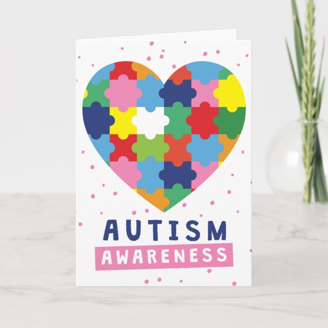 pink autism awareness card (Front)