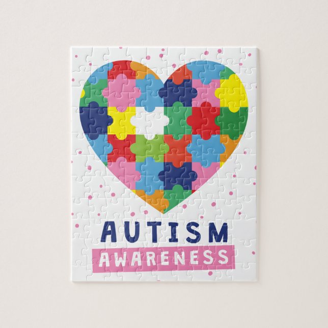 pink autism awareness jigsaw puzzle (Vertical)