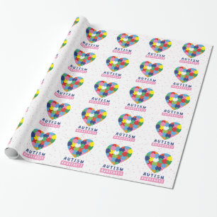 pink autism awareness wrapping paper