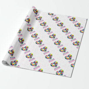 pink autism awareness wrapping paper