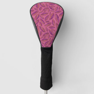 Pink Autumn Leaves Pattern Golf Head Cover