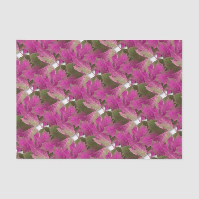 Pink Autumn Leaves Tissue Paper (Front)