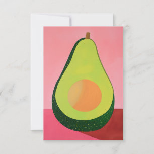 Pink Avocado Blank Thank You Card