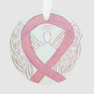 Pink Awareness Ribbon Angel Customised Ornaments
