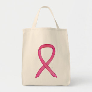 Pink Awareness Ribbon Art Custom Tote Bag