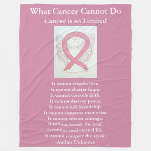 Pink Awareness Ribbon Cancer Angel Chemo Blanket