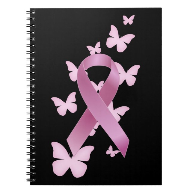 Pink Awareness Ribbon Notebook (Front)