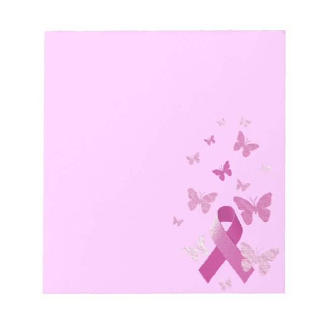 Pink Awareness Ribbon Notepad (Front)
