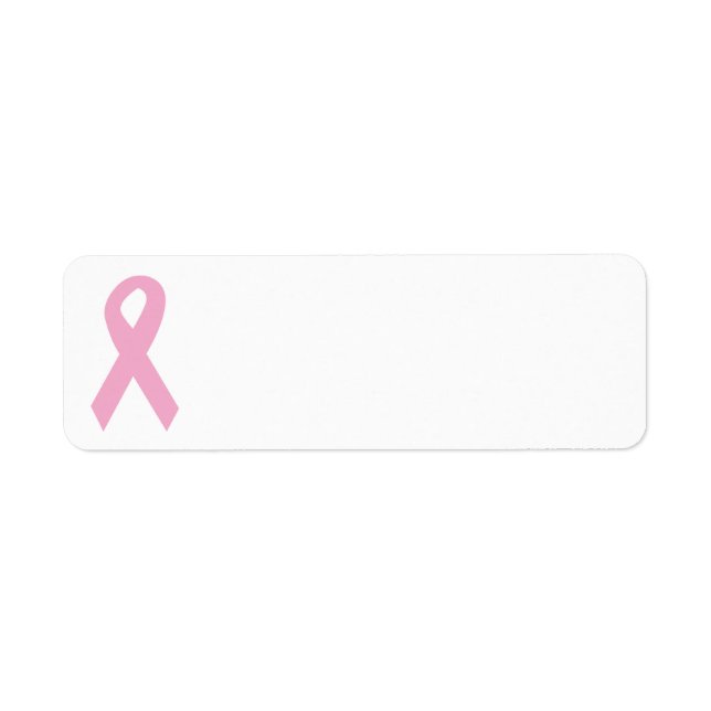 Pink Awareness Ribbon Return Address Label (Front)