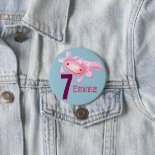 Pink Axolotl 7.5 Cm Round Badge