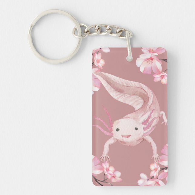 Pink Axolotl Keychain (Front)