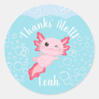 Pink Axolotl Underwater Birthday Party Favour