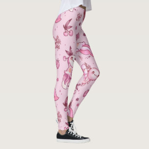 Pink Axolotls Pattern  Leggings