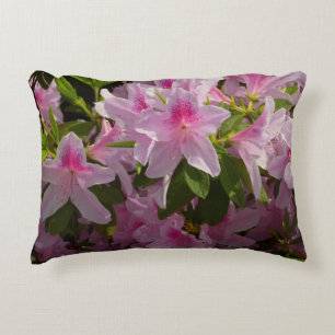 Pink Azalea Bush Spring Floral Decorative Cushion