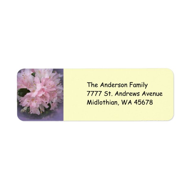 Pink Azalea Return Address Label (Front)