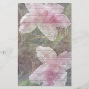 Pink Azalea stationery - optional lines