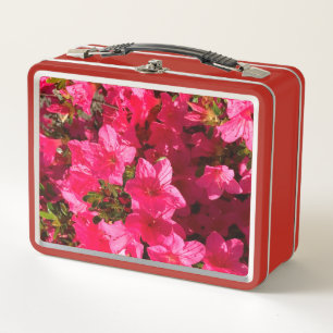 Pink azaleas floral flowers photo lunch box