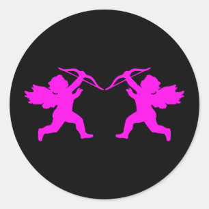 Pink Baby Angel Round Sticker