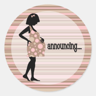 Pink Baby Announcement Stickers