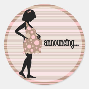 Pink Baby Announcement Stickers
